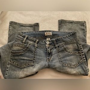 Bootcut Jeans with Cute Front Design (Size Small-Medium)